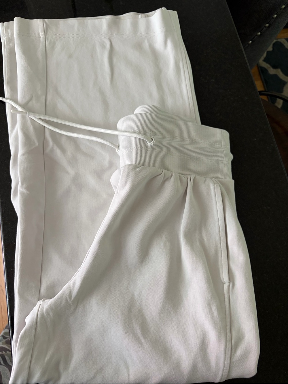 Women’s white drawstring sweatpants